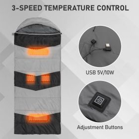 Rectangular Heated Sleeping Bag, Lightweight Sleeping Bag with Multi USB Powered Heating Pads (title: default title) Rectangular Heated Sleeping Bag, Lightweight Sleeping Bag with Multi USB Powered Heating Pads (title: default title)